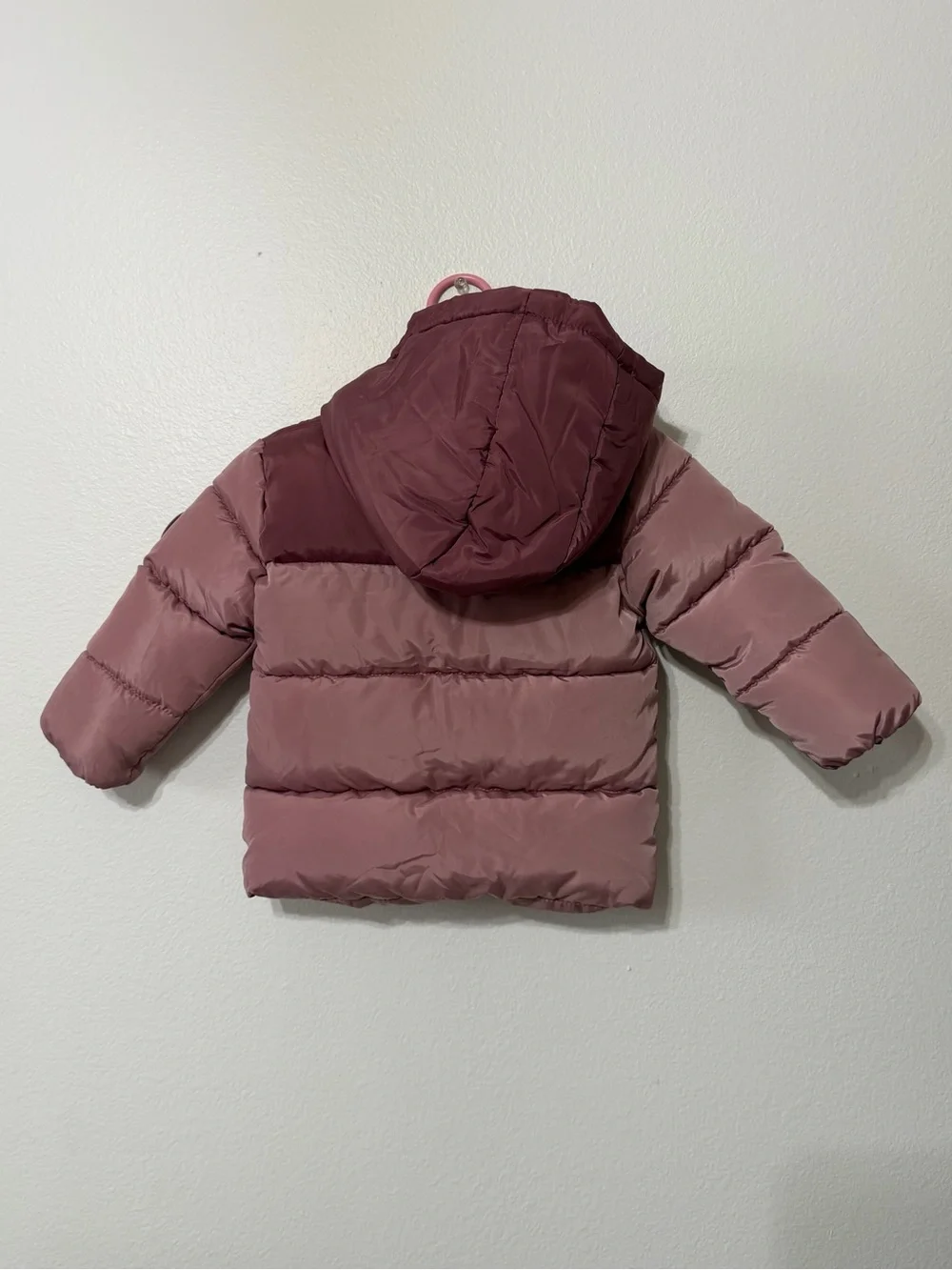 Reebok Kids' Dusty Rose & Mauve Hooded Puffer Jacket